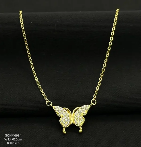 Silver gold plated butterfly chain pendant.