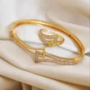 "Elegant Combo: Antique Openable Bracelet and Ring Set for Women and Girls"