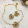 "Charming Elegance: The Premium Quality Matt-Gold Pearl Choker and Earring Set for Women and Girls"