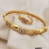 "Charming Antique Combo: Openable Bracelet and Ring for Women & Girls"