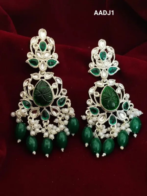 Beautiful Premium Quality Chand Bali Kundan Earrings