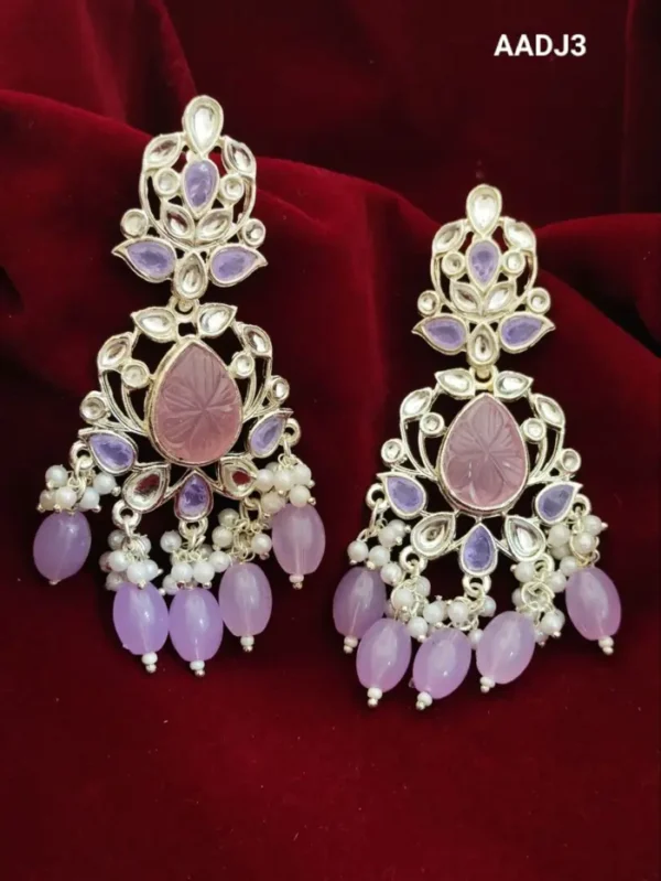 Beautiful Premium Quality Chand Bali Kundan Earrings