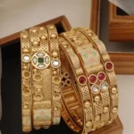 Shine Gold Plated American Diamond Bangles.